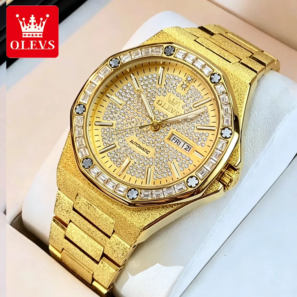OLEVS Men's Watches Luxury Fashion Fine Steel Zircon Dial Original Automatic Mechanical Wristwatch Waterproof Luminous Date Week
OLEVS Men's Watches Luxury Fashion Fine Steel Zircon Dial Original Automatic Mechanical Wristwatch Waterproof Luminous Date Week