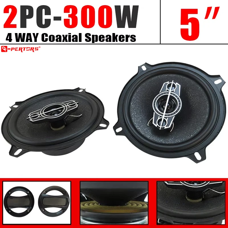 1 Pair 5 Inch (2x300W) 600W 4-Way Car HiFi Coaxial Speaker With Dust Cover Auto Music Stereo Car Door Full Range Speakers Woofer
1 Pair 5 Inch (2x300W) 600W 4-Way Car HiFi Coaxial Speaker With Dust Cover Auto Music Stereo Car Door Full Range Speakers Woofer