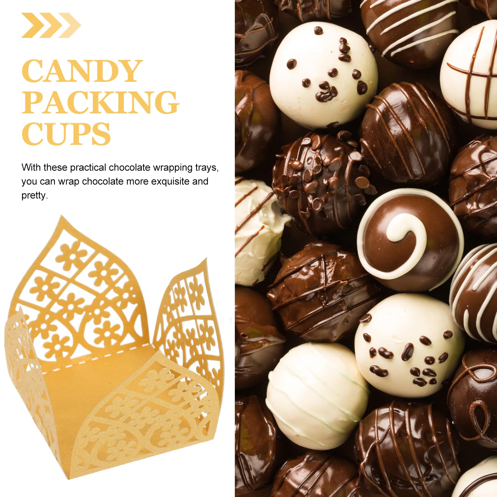 50pcs Wedding Paper Truffle Cups Chocolate Holders Packaging Dessert Paper Hollow Cup Wrappers Small Cases Hollow
50pcs Wedding Paper Truffle Cups Chocolate Holders Packaging Dessert Paper Hollow Cup Wrappers Small Cases Hollow