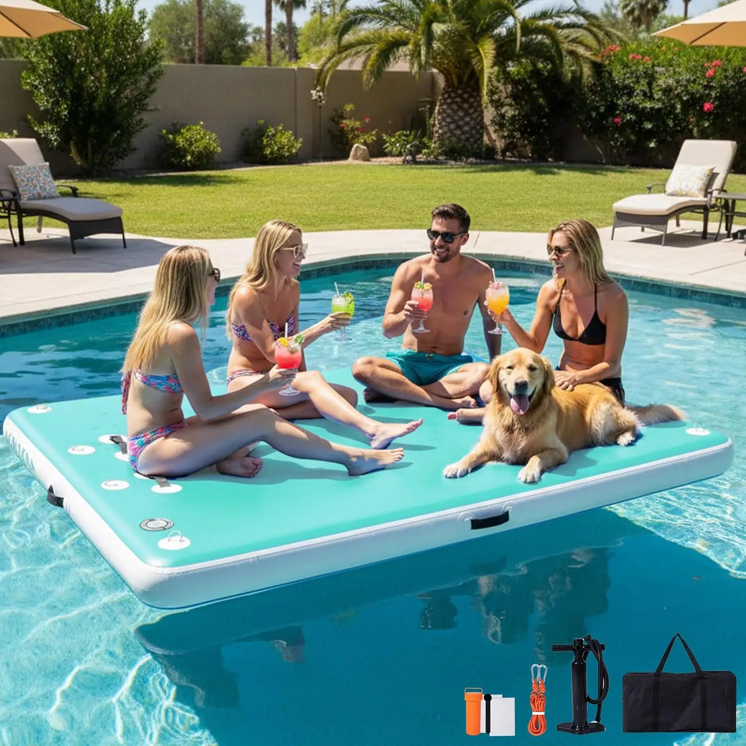 Inflatable Floating Dock for Lakes, Pools, Beaches with Non-Slip Surface and Multiple Sizes
Inflatable Floating Dock for Lakes, Pools, Beaches with Non-Slip Surface and Multiple Sizes