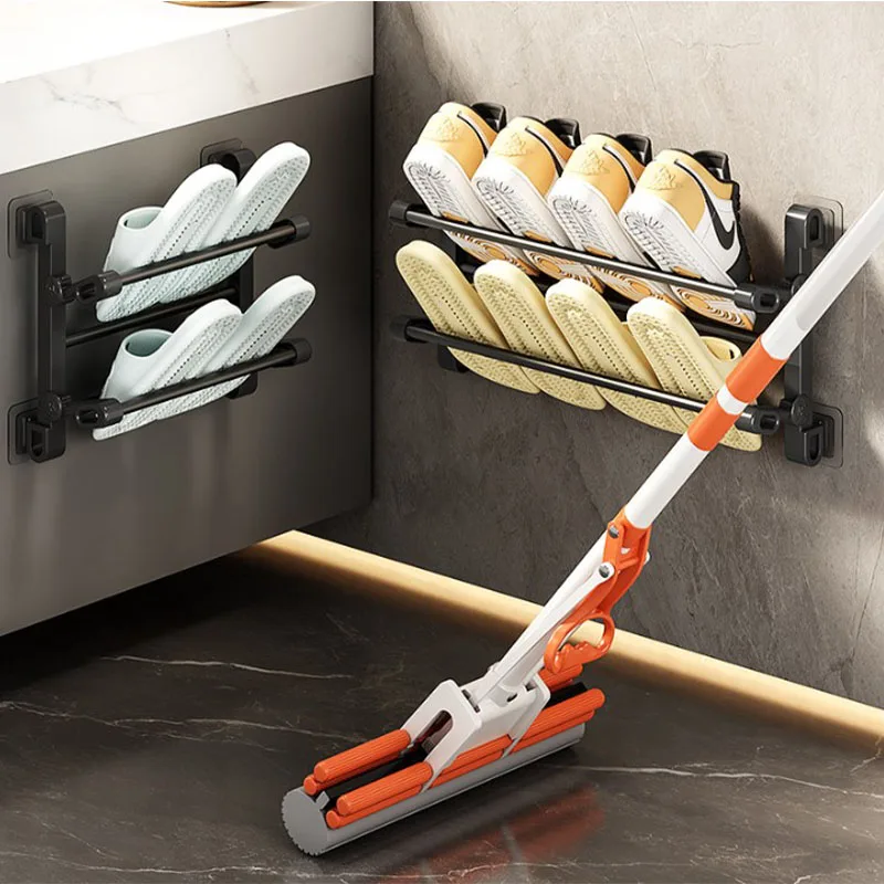Multi-function Punchless Slipper Rack Wall-mounted Door Rear Shoe Rack Bathroom Toilet Storage Rack Foldable Storage Rack
Multi-function Punchless Slipper Rack Wall-mounted Door Rear Shoe Rack Bathroom Toilet Storage Rack Foldable Storage Rack