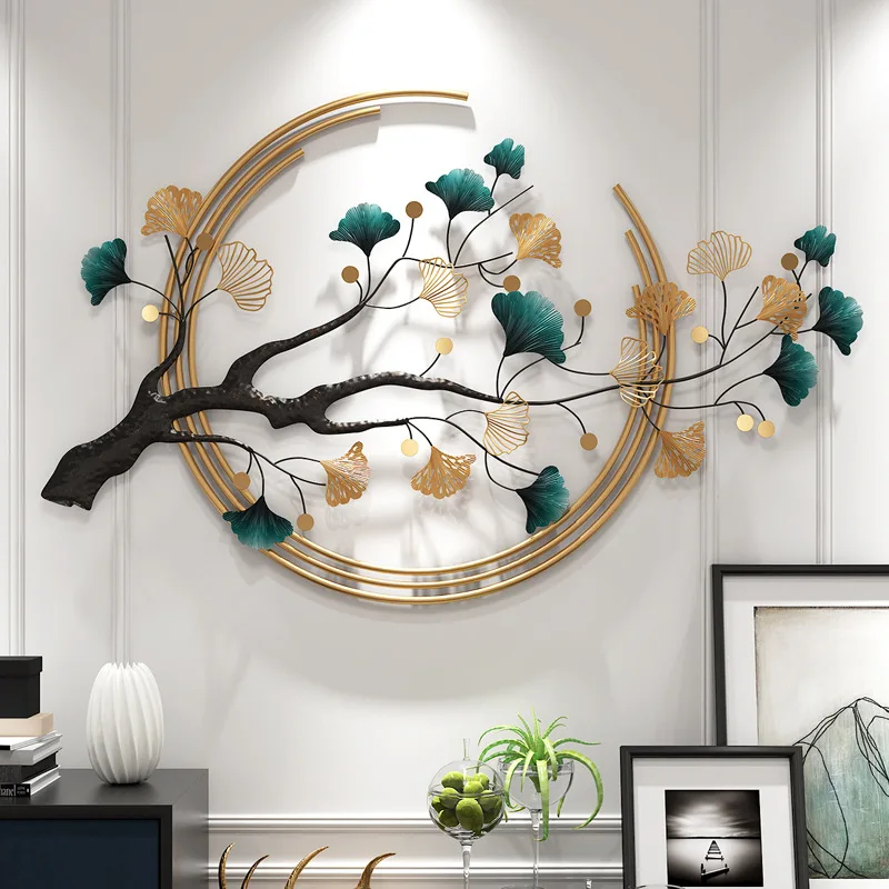 New Chinese style living room clock, light luxury entrance hallway wall decoration, ginkgo leaf art and creative three-dimension
New Chinese style living room clock, light luxury entrance hallway wall decoration, ginkgo leaf art and creative three-dimension