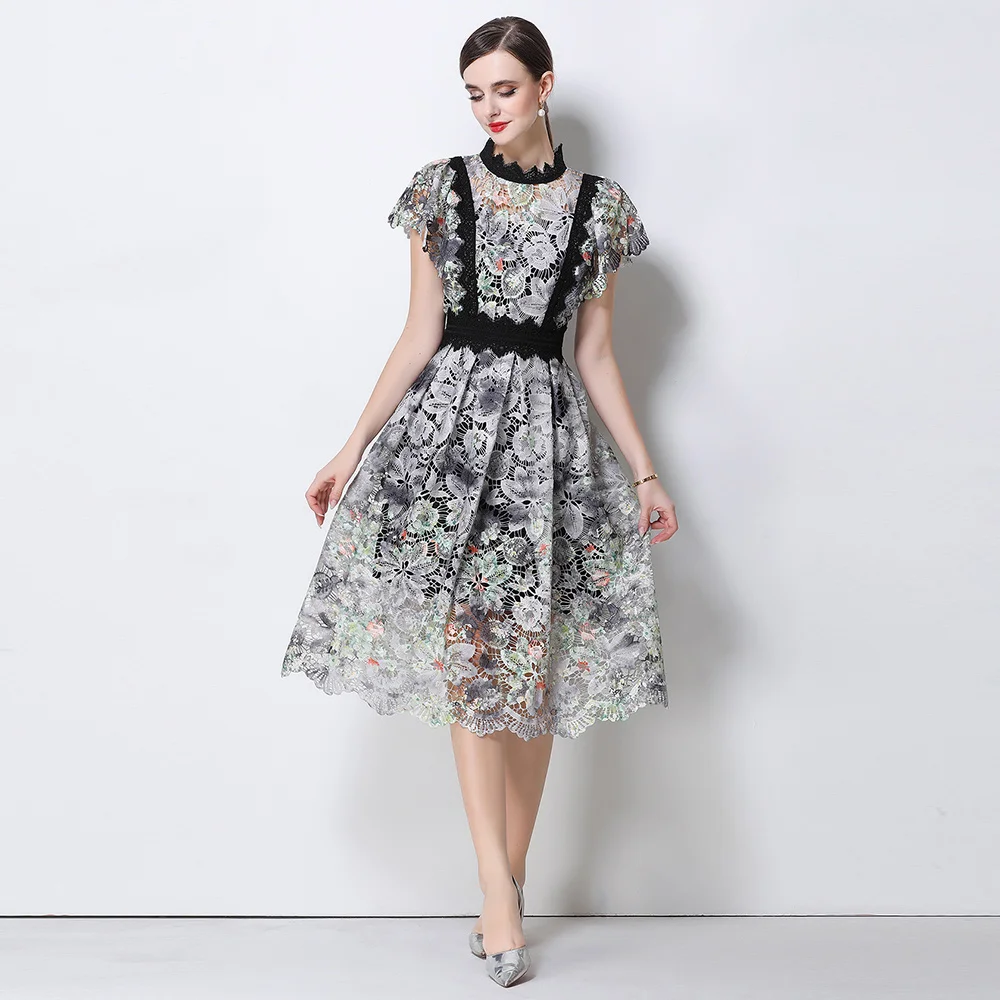 Elegant Lace Embroidery Hollow Out Prom Dress Women Short Sleeve Slim High Waist French Vintage Floral Midi Party Vestidos
Elegant Lace Embroidery Hollow Out Prom Dress Women Short Sleeve Slim High Waist French Vintage Floral Midi Party Vestidos