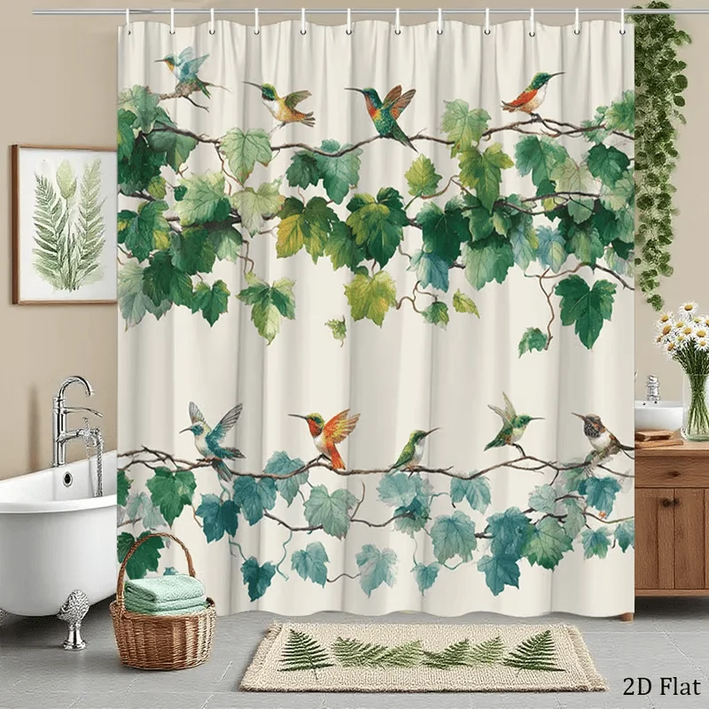 Waterproof Botanical Leaf Shower Curtain Natural Greenery Jungle Bird Print Tropical Boho Style Bathroom Decor Curtain Liner 180
Waterproof Botanical Leaf Shower Curtain Natural Greenery Jungle Bird Print Tropical Boho Style Bathroom Decor Curtain Liner 180