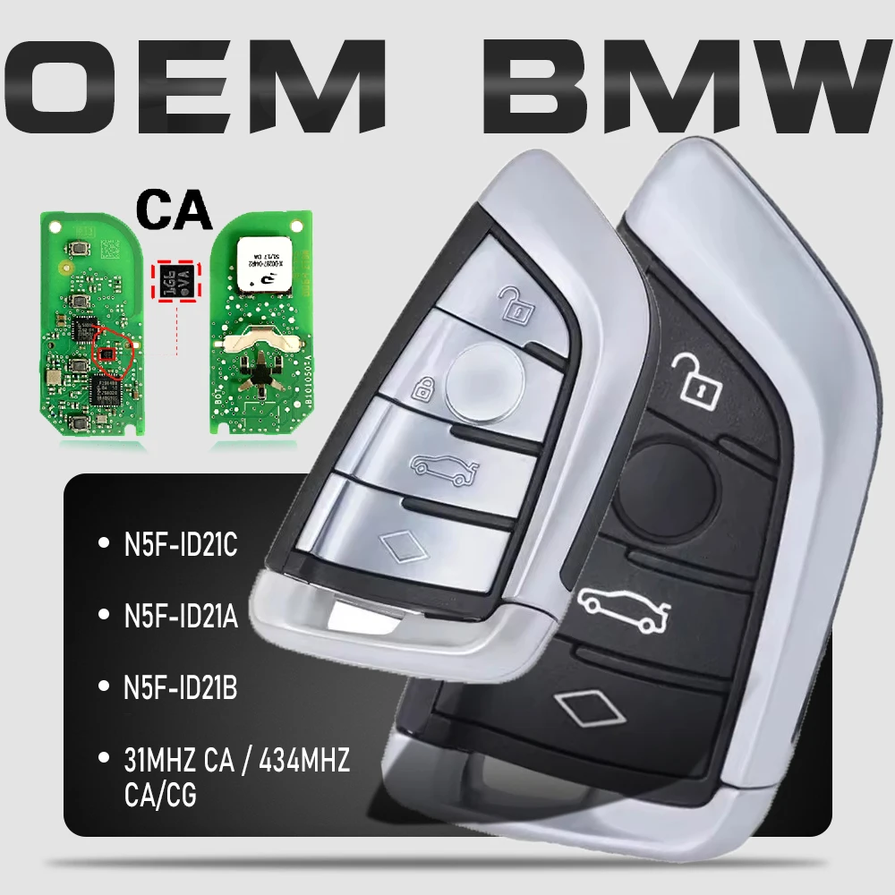 OEM Original Smart Remote Key 315MHz CA / 434MHz CA CG Fob for BMW BDM G20 G30 G32 G11 G15 G29 2015-2019 N5F-ID21A /ID21C/ID21B
OEM Original Smart Remote Key 315MHz CA / 434MHz CA CG Fob for BMW BDM G20 G30 G32 G11 G15 G29 2015-2019 N5F-ID21A /ID21C/ID21B