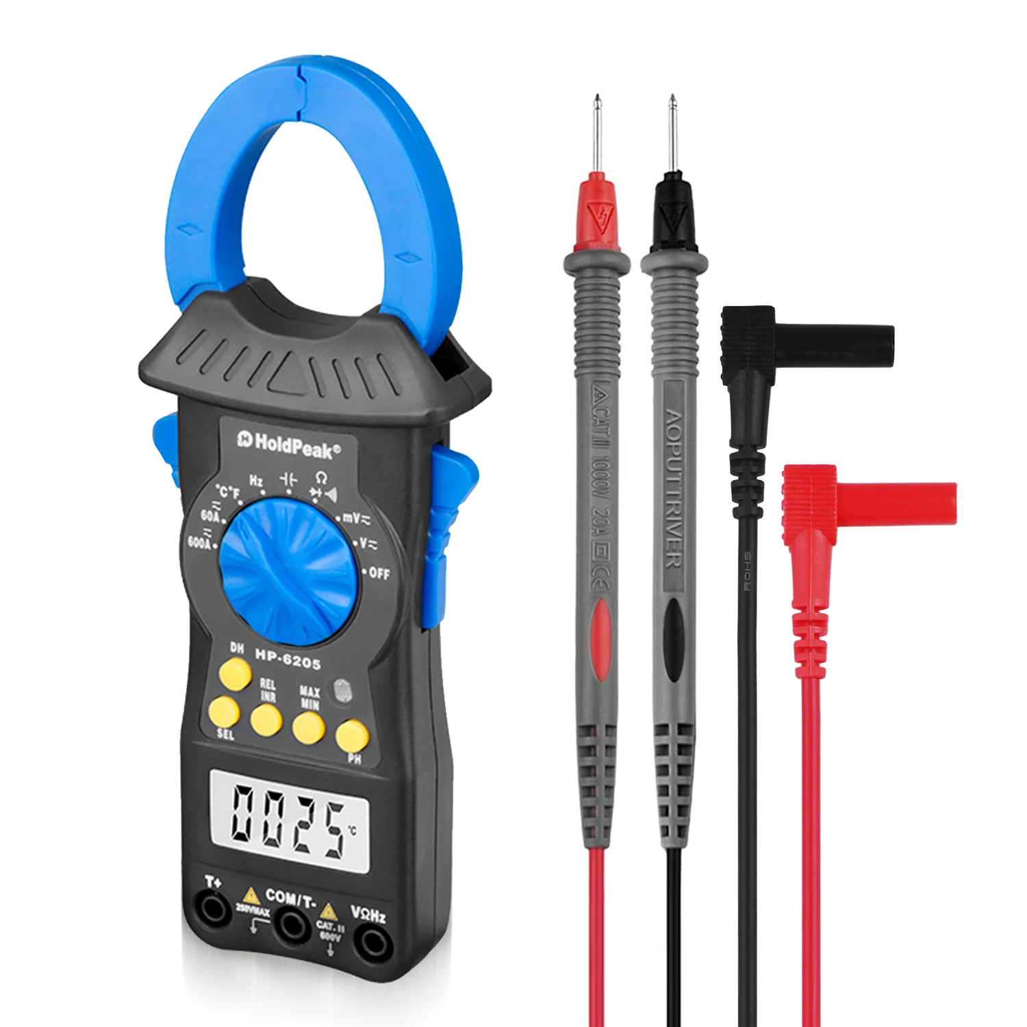 HP 6000 Counts True RMS Double Split Jaw Clamp Meter AC/DC 600A Voltage Current Resistance Temp Tester with Inrush Current
HP 6000 Counts True RMS Double Split Jaw Clamp Meter AC/DC 600A Voltage Current Resistance Temp Tester with Inrush Current