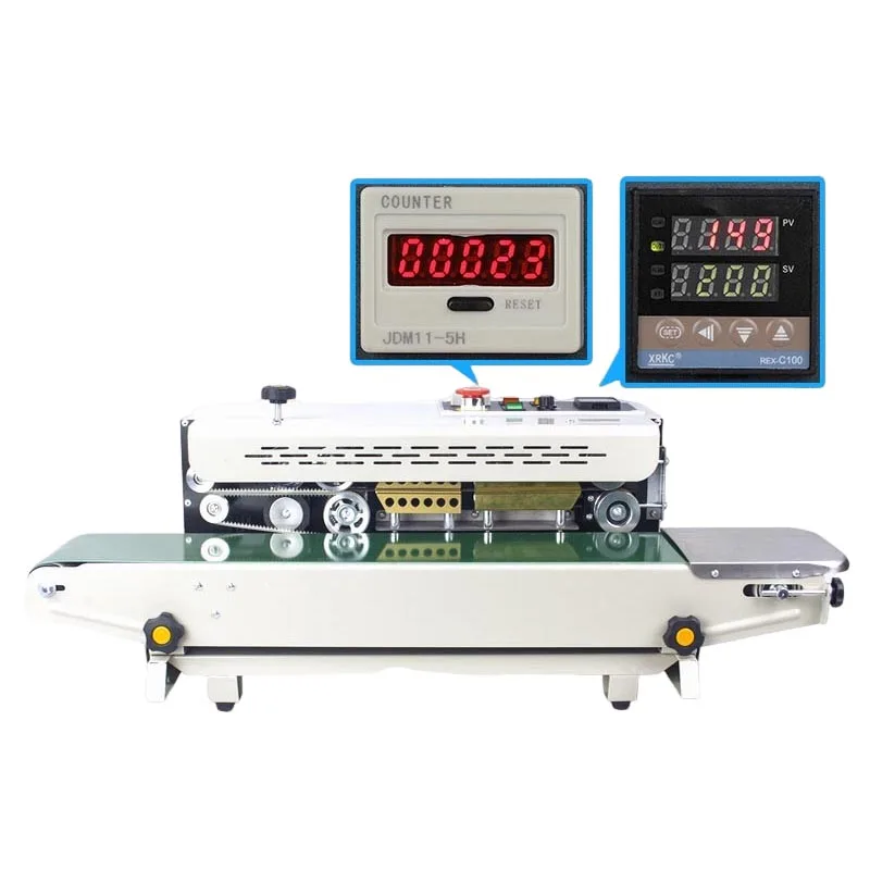 Continuous Bag Sealer Sealing Machine Food Sealer Plastic Bag Packaging Machine Expanded Food Band Sealer
Continuous Bag Sealer Sealing Machine Food Sealer Plastic Bag Packaging Machine Expanded Food Band Sealer