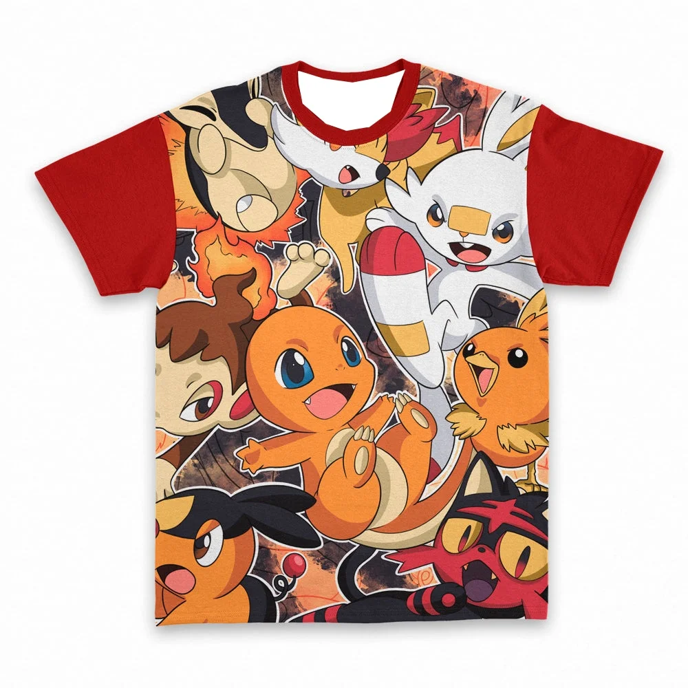 Pokemon Fire Type Starter Pokemon Collage Red Sleeve T-Shirt Anime Graphic Tee
Pokemon Fire Type Starter Pokemon Collage Red Sleeve T-Shirt Anime Graphic Tee