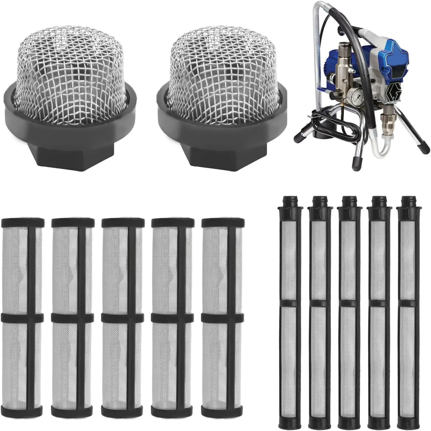 Airless Paint Sprayer Filter Set Replacement 246385 246384 287032 for Graco 390/395/490/495/595/3400 with 3 Types of Screens
Airless Paint Sprayer Filter Set Replacement 246385 246384 287032 for Graco 390/395/490/495/595/3400 with 3 Types of Screens