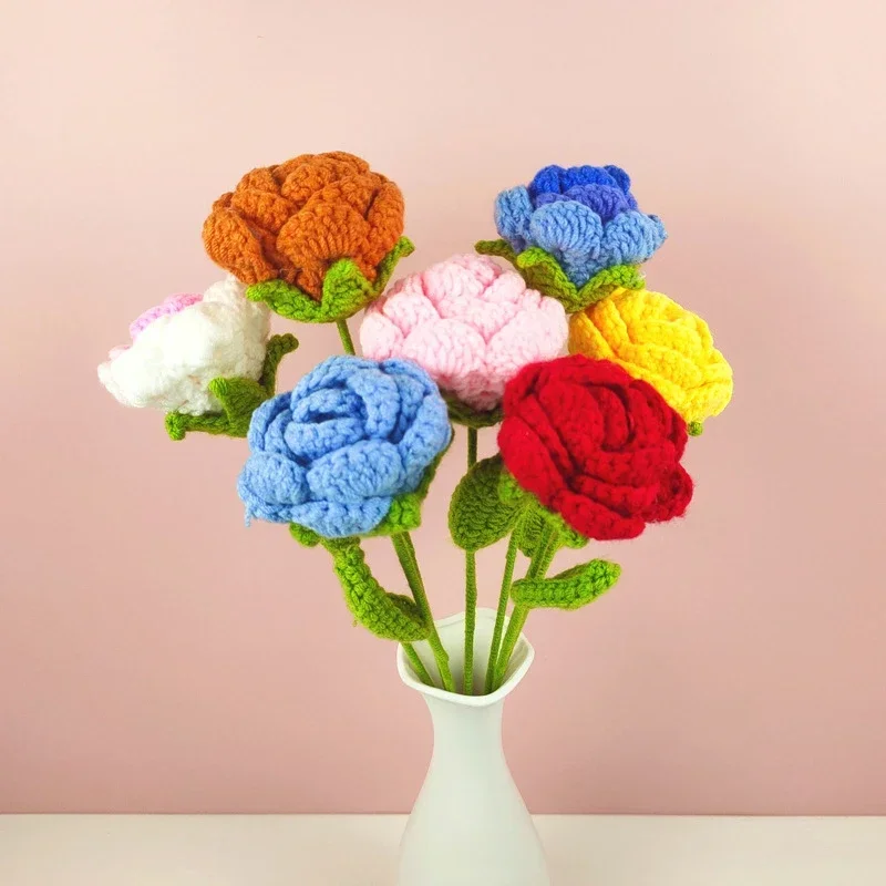 1pcs Knitted Artificial Flowers Rose Crochet Handmade Red Rose Wedding Home Party Table Decoration Creative Gift for Woman Girls
1pcs Knitted Artificial Flowers Rose Crochet Handmade Red Rose Wedding Home Party Table Decoration Creative Gift for Woman Girls