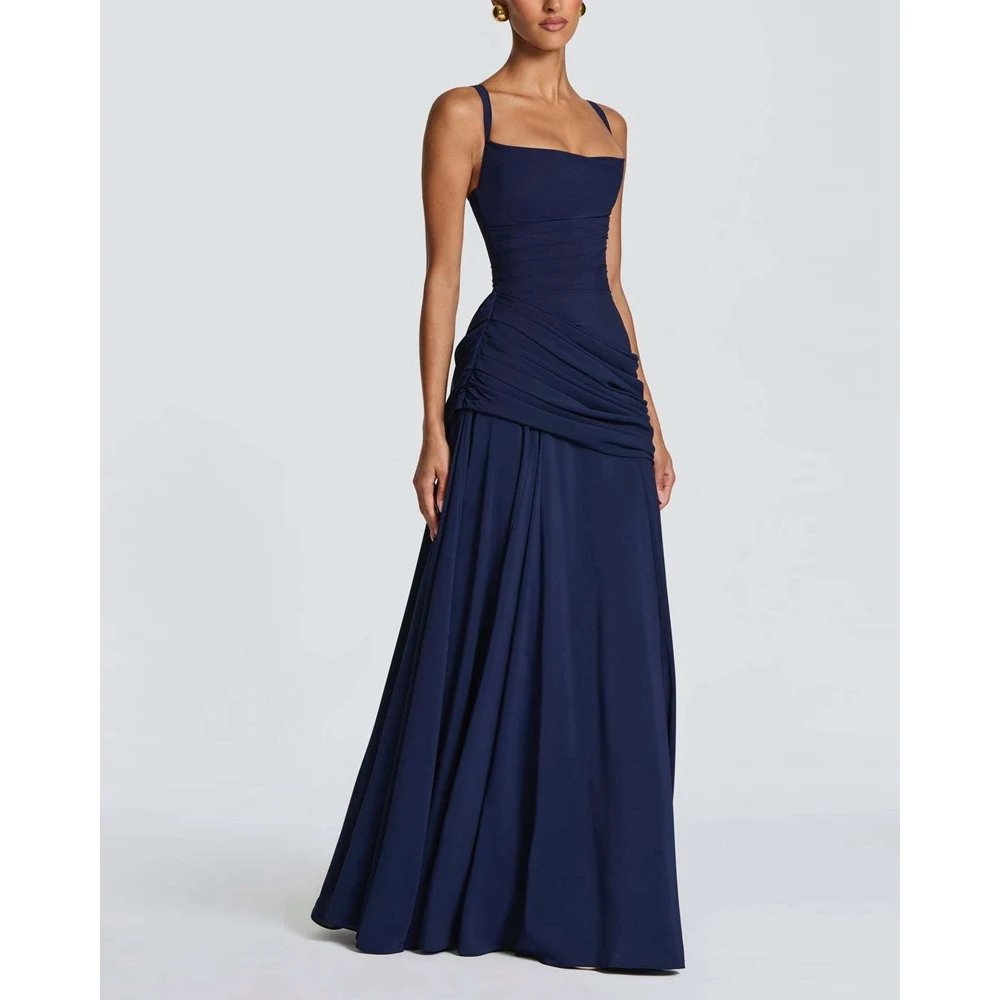 legant Navy Square Neck Ruched Waist Flowy Maxi Dress Women Formal Evening Gown Spaghetti Strap Cocktail Party Bridesmaid Long D
legant Navy Square Neck Ruched Waist Flowy Maxi Dress Women Formal Evening Gown Spaghetti Strap Cocktail Party Bridesmaid Long D