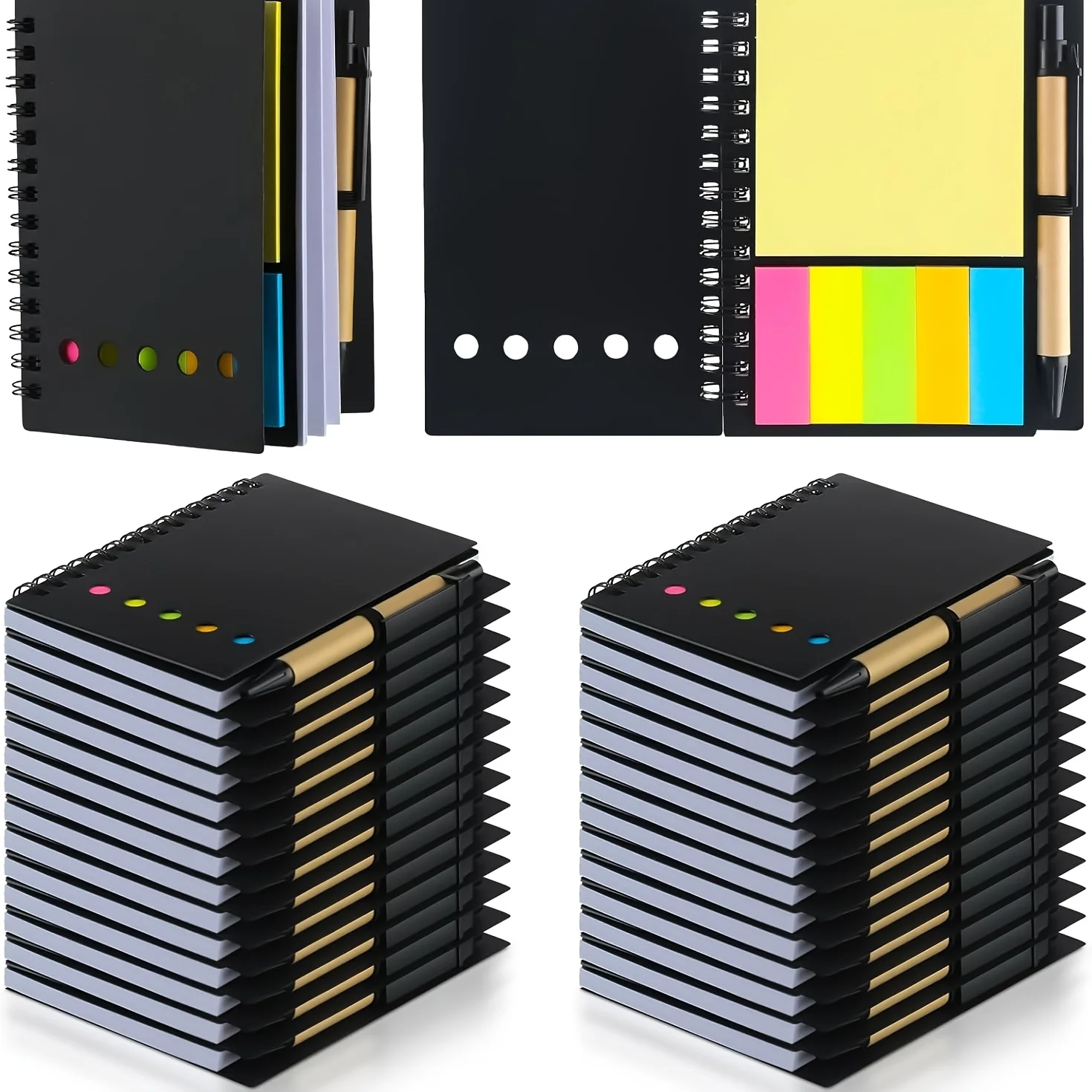 Набор из 5 блокнотов со спиральным переплетом, держателем для ручек и цветной стикеркой — встроенные тетради для офиса, школы, подарка
Набор из 5 блокнотов со спиральным переплетом, держателем для ручек и цветной стикеркой — встроенные тетради для офиса, школы, подарка