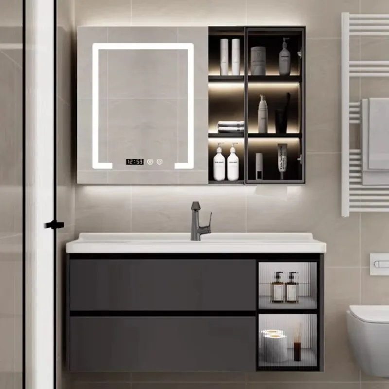 Light Modern Bathroom Cabinet Nordic Waterproof Shelf Drawers Bathroom Vanity Toilet Mirror Wood Mobiletto Bagno Home Furniture
Light Modern Bathroom Cabinet Nordic Waterproof Shelf Drawers Bathroom Vanity Toilet Mirror Wood Mobiletto Bagno Home Furniture