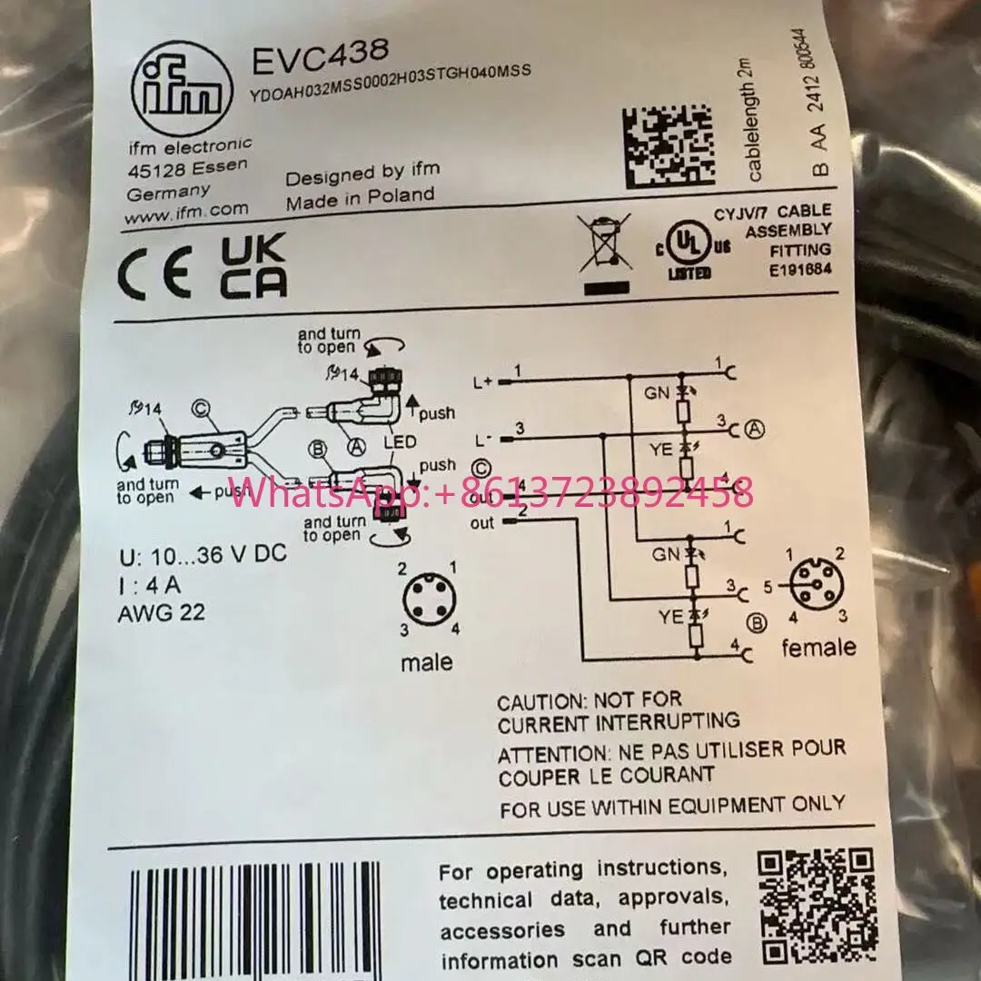 EVC438 Germany ifm cable, high quality
EVC438 Germany ifm cable, high quality