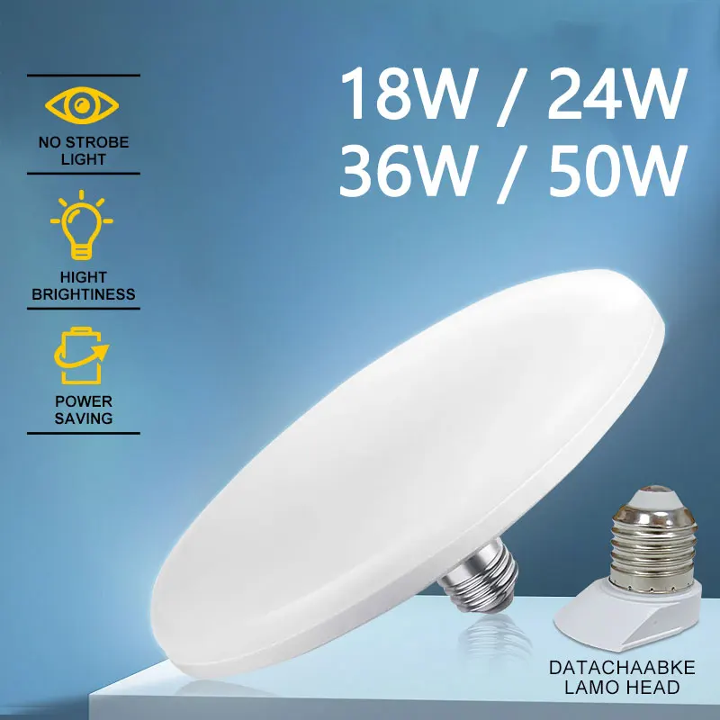 Kasotile E27 UFO Lamp LED Bulb E27 LED Lamps Cold White 18W 24W 36W 50W Bombillas Ampoule LED Bulb Lights for Home Lighting New
Kasotile E27 UFO Lamp LED Bulb E27 LED Lamps Cold White 18W 24W 36W 50W Bombillas Ampoule LED Bulb Lights for Home Lighting New