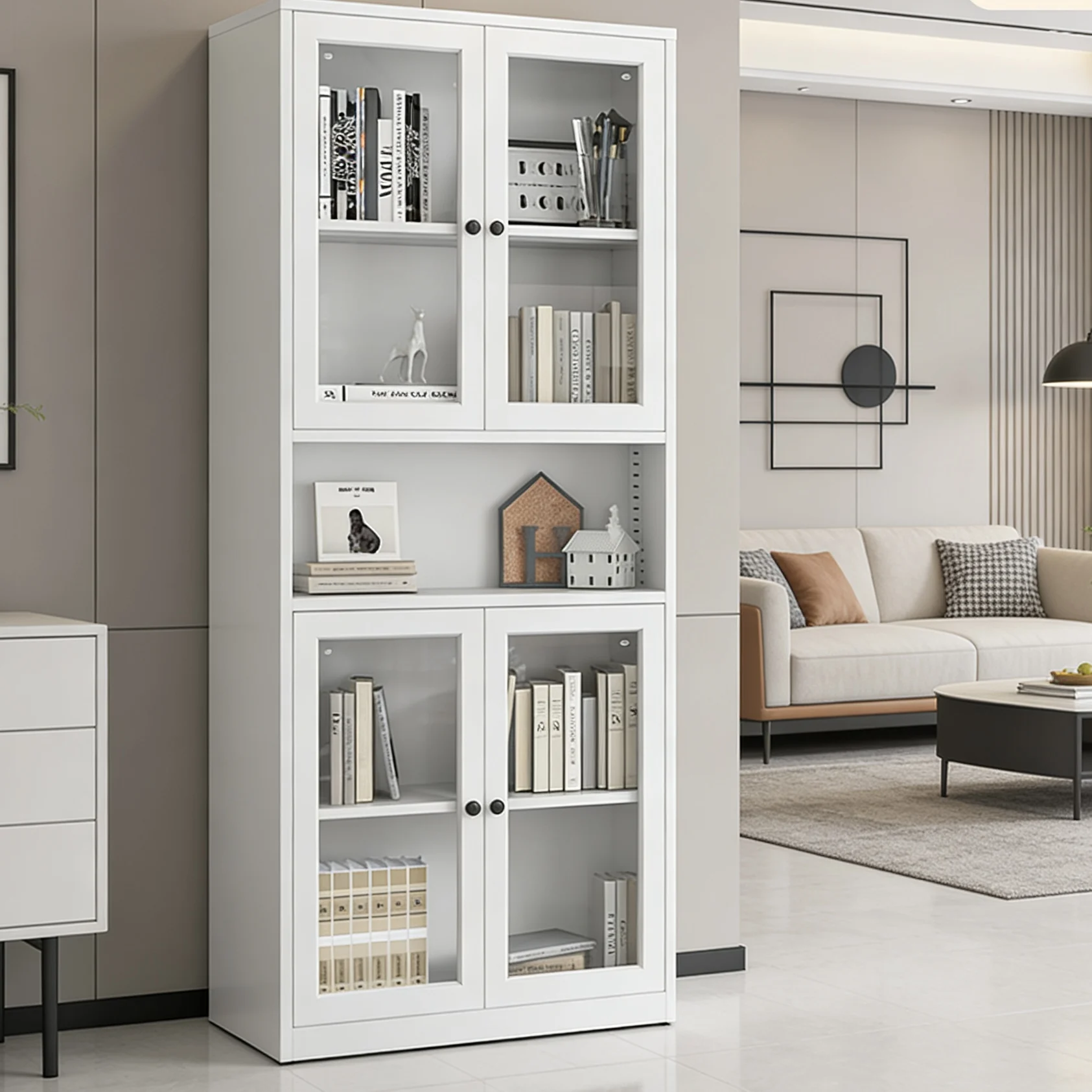 Luxury Glass Bookcase with Adjustable Shelves Modern Living Room Bookshelf Storage Bookcasepromote sales
Luxury Glass Bookcase with Adjustable Shelves Modern Living Room Bookshelf Storage Bookcasepromote sales