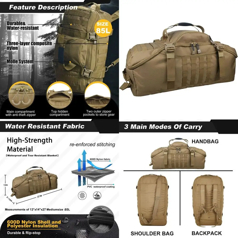 All-in-One Military-Style Backpack for Travel, Gym, and Weekend Trips
All-in-One Military-Style Backpack for Travel, Gym, and Weekend Trips