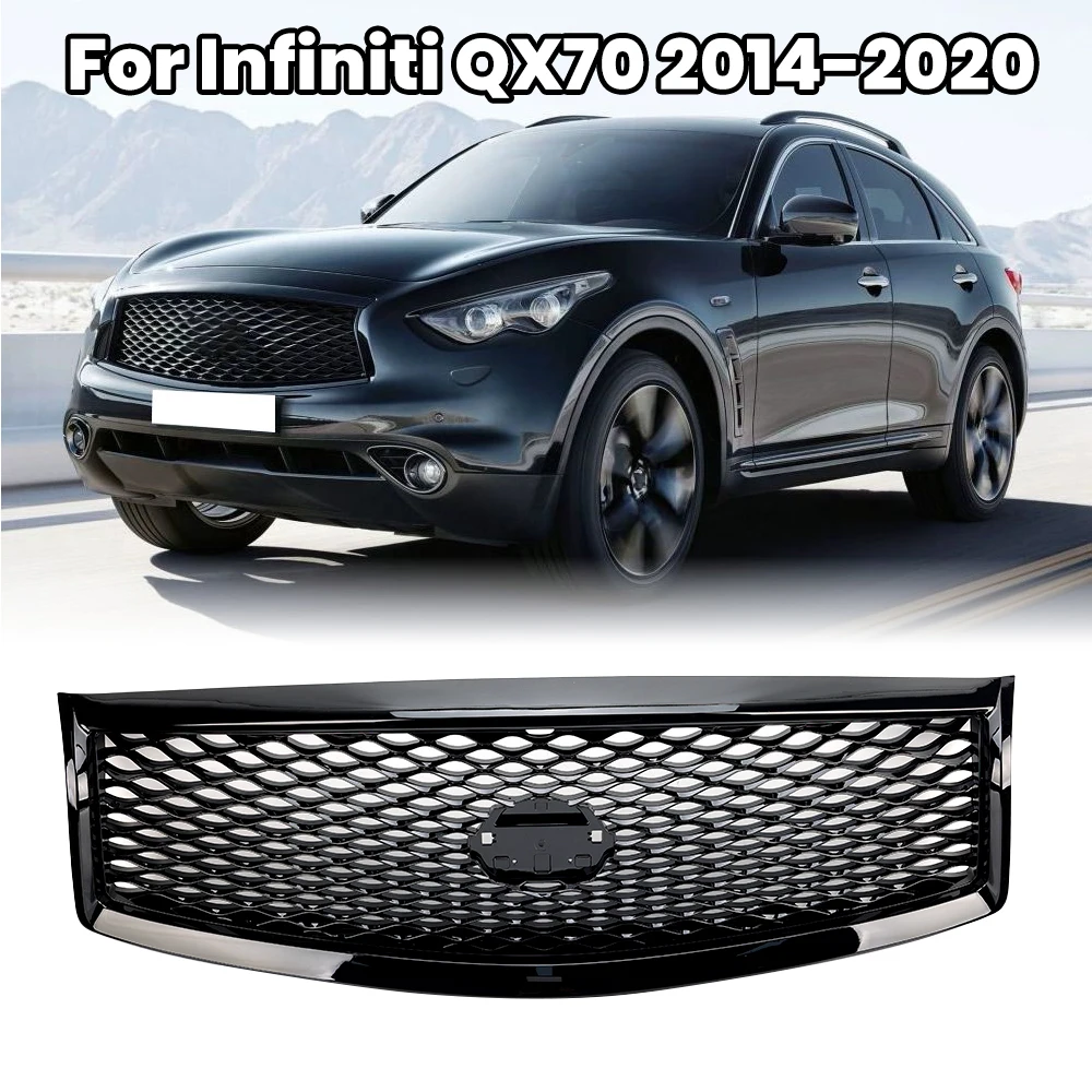 Front Bumper Center Grille For Infiniti QX70 2014-2020 ABS Black Replace Honeycomb Racing Grills cars accessories 62070-6WP1A 
Front Bumper Center Grille For Infiniti QX70 2014-2020 ABS Black Replace Honeycomb Racing Grills cars accessories 62070-6WP1A