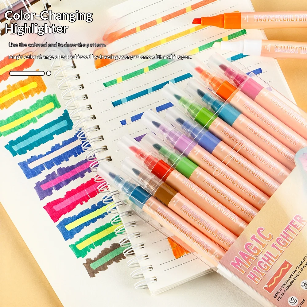 10 Colors Color-Changeable Highlighters Doub-Tip Handing Comfortable For Take Note Students Study Notes For School Stationery
10 Colors Color-Changeable Highlighters Doub-Tip Handing Comfortable For Take Note Students Study Notes For School Stationery