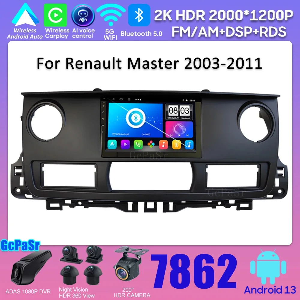 Car Android Car Radio Player For Renault Master 2003-2011 Android 13 Android Auto GPS Navigation Stereo Head Unit No 2din DVD
Car Android Car Radio Player For Renault Master 2003-2011 Android 13 Android Auto GPS Navigation Stereo Head Unit No 2din DVD