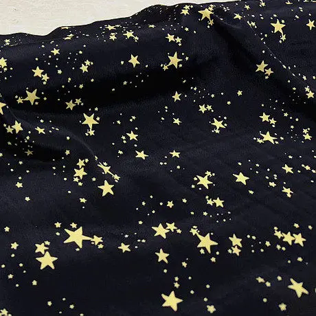 1 meter 60% Mulberry Silk 40% Cotton 18 momme Fabric Black Star Printed 140cm 55" wide by the yard XL312
1 meter 60% Mulberry Silk 40% Cotton 18 momme Fabric Black Star Printed 140cm 55" wide by the yard XL312