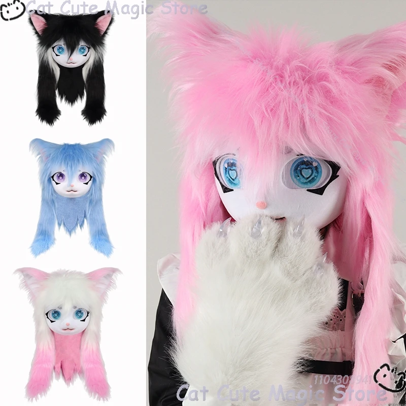 Fursuit Kig Mask Head Helmet Kigurumi Headset Furry Cosplay Costume Comiket Furred Rubbit Doll Cat Costumes Animal Cosplay Prop
Fursuit Kig Mask Head Helmet Kigurumi Headset Furry Cosplay Costume Comiket Furred Rubbit Doll Cat Costumes Animal Cosplay Prop