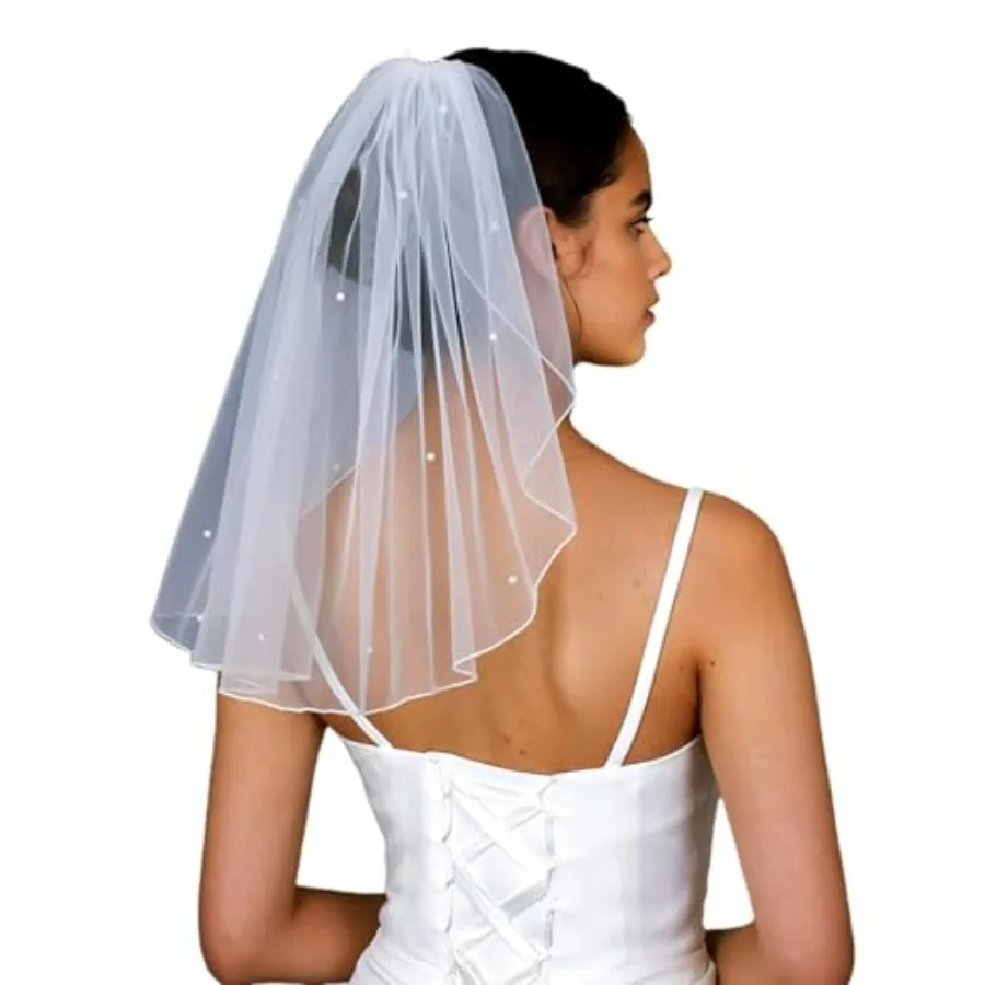 HONGMEI 1 Tier Bridal Wedding Veil Women's Short Vails with Rhinestone for Wedding Bachelorette Party First Communion
HONGMEI 1 Tier Bridal Wedding Veil Women's Short Vails with Rhinestone for Wedding Bachelorette Party First Communion