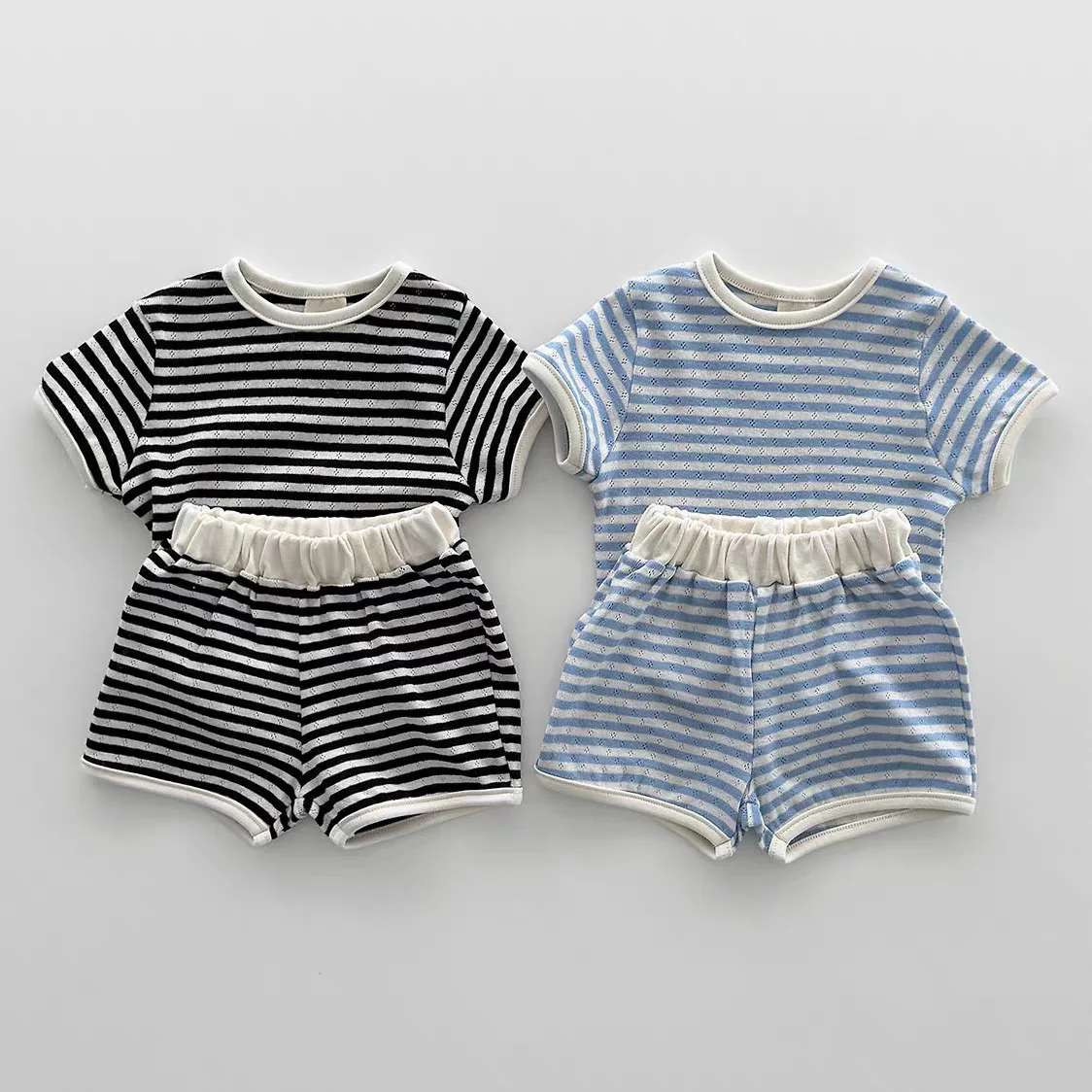 2026 Summer New Baby Casual Striped Sportwear Boys Girls Short Sleeve Clothes Set Children Breathable Tops + Shorts 2pcs Suit
2026 Summer New Baby Casual Striped Sportwear Boys Girls Short Sleeve Clothes Set Children Breathable Tops + Shorts 2pcs Suit