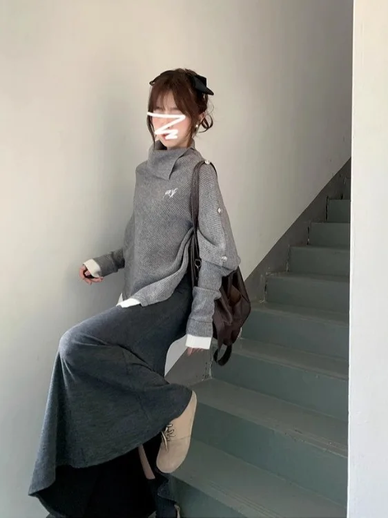 Женский вязаный свитер с высоким воротом и асимметричным подолом, весна 2026, новая коллекция, для повседневной носки, в корейском стиле, стандартный крой
Женский вязаный свитер с высоким воротом и асимметричным подолом, весна 2026, новая коллекция, для повседневной носки, в корейском стиле, стандартный крой