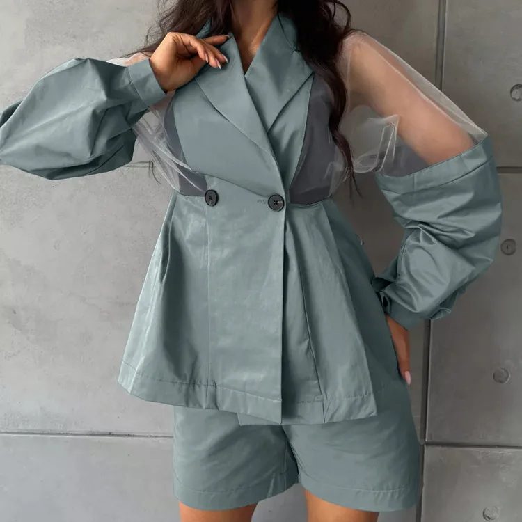 Fmxires Fashion Loose Green Patchwork 2 Piece Sets Women Outfit Elegant Long Sleeve Shirt With High Waist Shorts Set Streetwear
Fmxires Fashion Loose Green Patchwork 2 Piece Sets Women Outfit Elegant Long Sleeve Shirt With High Waist Shorts Set Streetwear