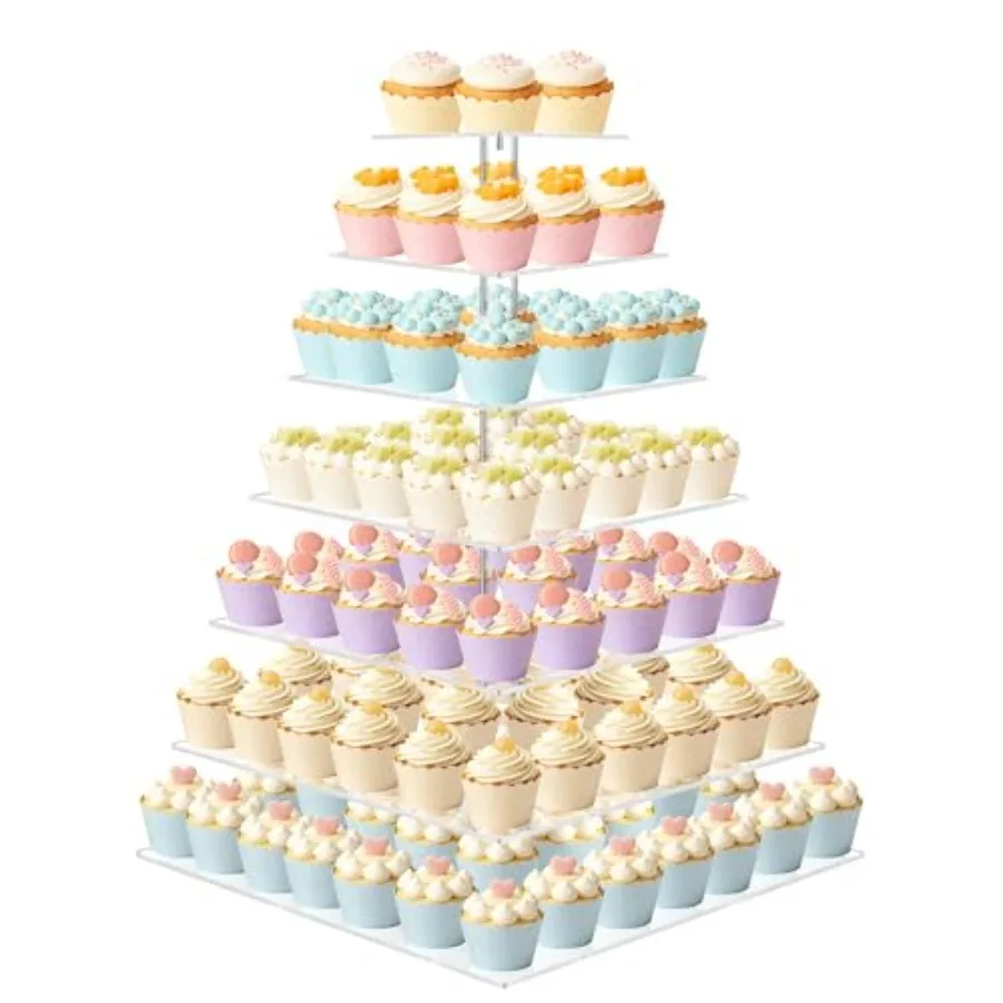 Cupcake Stand, 7 Tier Square Cupcake Stand for 160 Cupcakes, Acrylic Cupcake Tower Stand, Large Cupcake Display Stands, Tiered
Cupcake Stand, 7 Tier Square Cupcake Stand for 160 Cupcakes, Acrylic Cupcake Tower Stand, Large Cupcake Display Stands, Tiered
