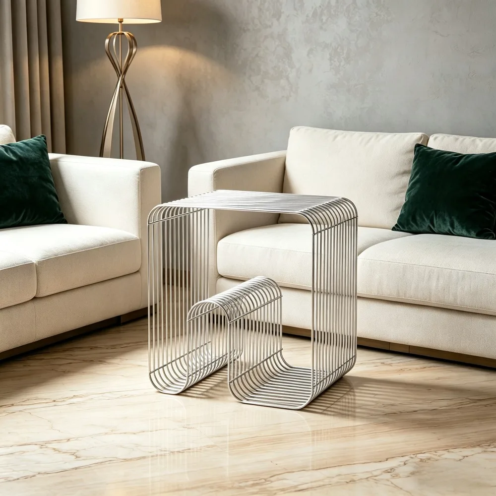 Modern Nordic Metal Coffee Table | Slim Minimalist Side Table with Storage - Ideal for Books & Magazines
Modern Nordic Metal Coffee Table | Slim Minimalist Side Table with Storage - Ideal for Books & Magazines