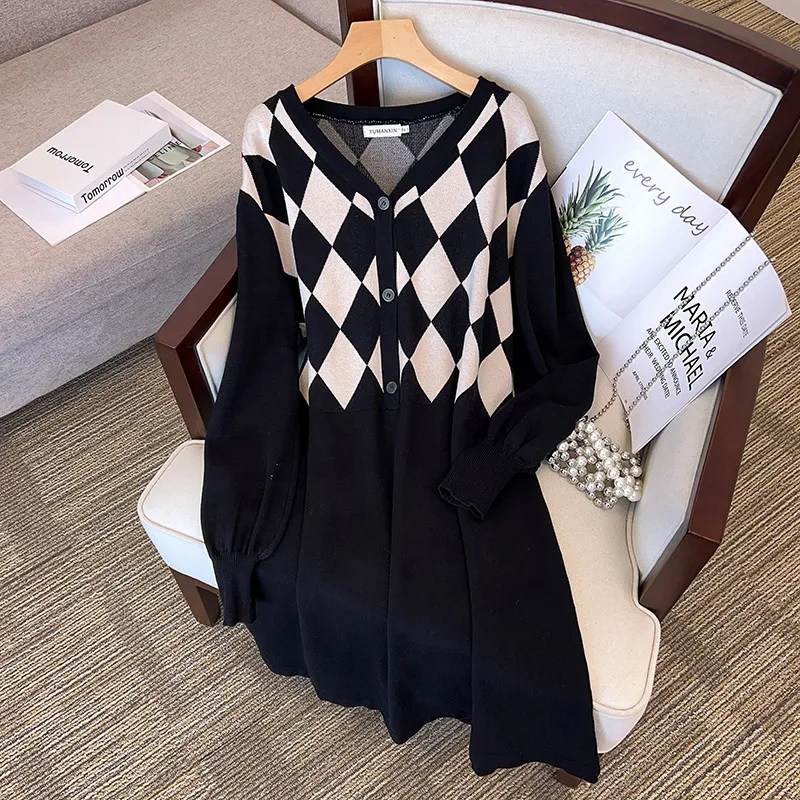 100/150/175kg Big Size Women Clothing Oversized Women Knitted Dress Bust 150/160cm Winter Warm Casual Loose V-neck Sweater Dress
100/150/175kg Big Size Women Clothing Oversized Women Knitted Dress Bust 150/160cm Winter Warm Casual Loose V-neck Sweater Dress