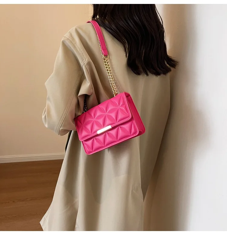 Women Quilted Chain Crossbody Bag Fashion Small Square Shoulder Purse Multi Color Casual Daily Handbag Women Quilted Chain Crossbody Bag Fashion Small Square Shoulder Purse Multi Color Casual Daily Handbag