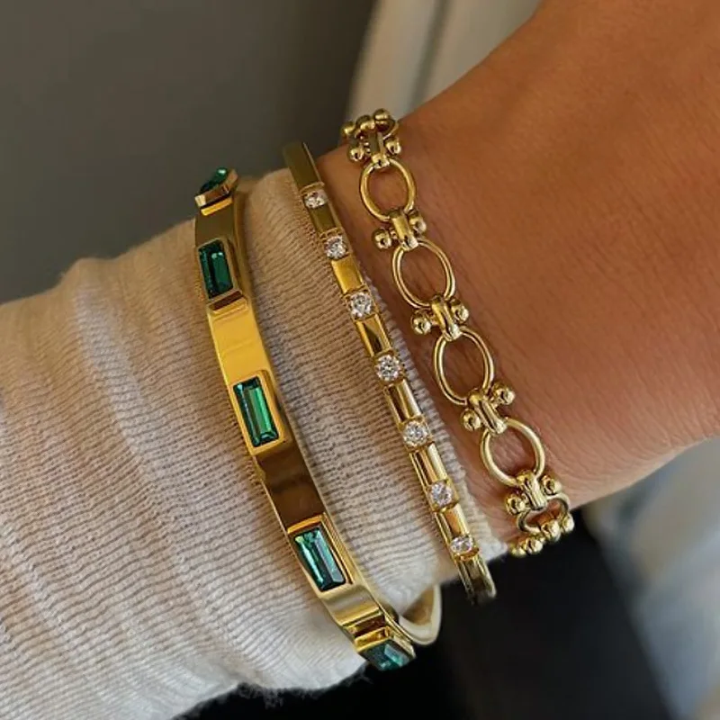Stainless steel gold diamond gemstone bracelet female 2025 new fashion simple gift bracelet light luxury jewelry
Stainless steel gold diamond gemstone bracelet female 2025 new fashion simple gift bracelet light luxury jewelry