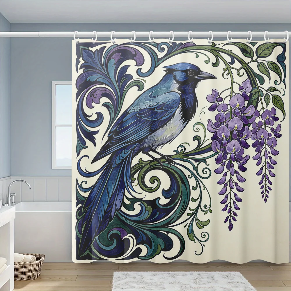 Luxury Bohemian Blue Bird Botanical Shower Curtain Tropical Floral Ornate Bathroom Decor Liner for Elegant Home Bathroom
Luxury Bohemian Blue Bird Botanical Shower Curtain Tropical Floral Ornate Bathroom Decor Liner for Elegant Home Bathroom