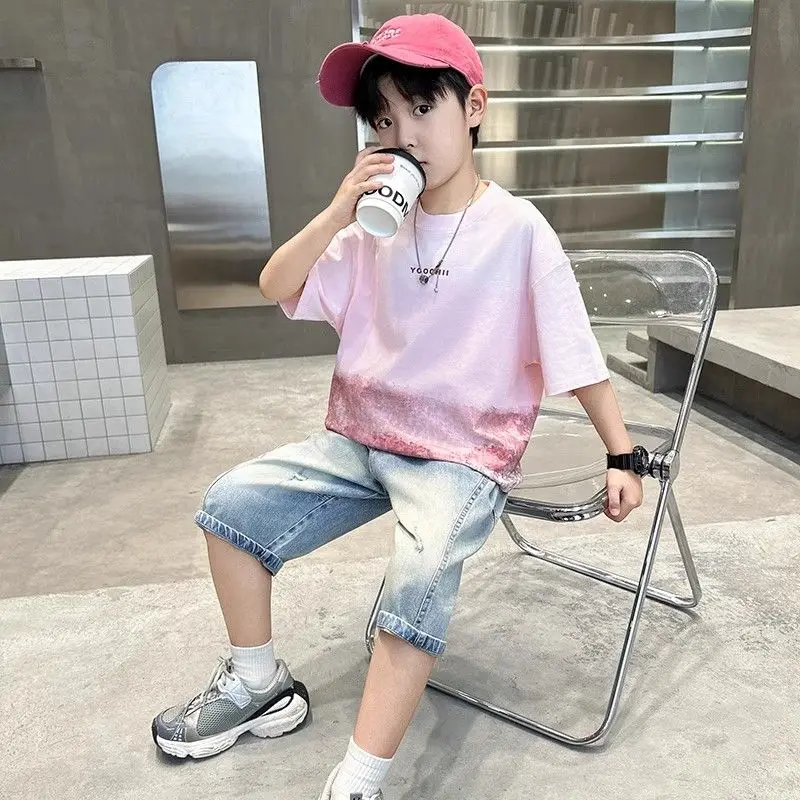 Boys' Summer T Shirt 2026 New Korean Style Toddler Big Kids Gradient Design Loose Fit Top
Boys' Summer T Shirt 2026 New Korean Style Toddler Big Kids Gradient Design Loose Fit Top