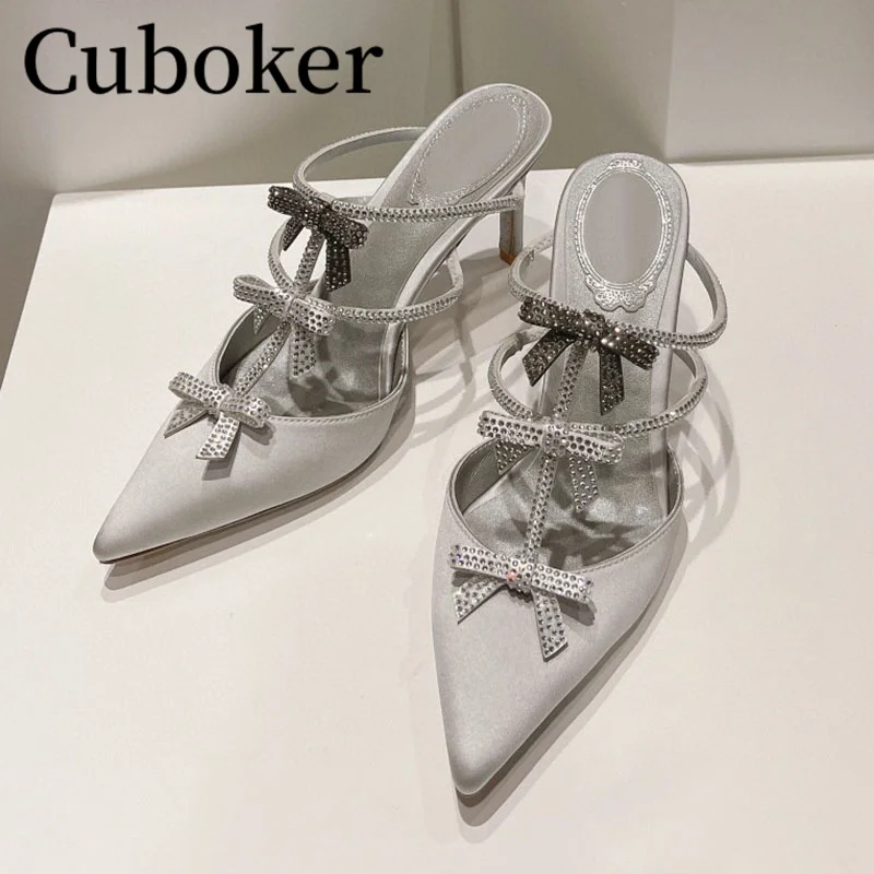 Summer Designer Crystal Bow Knot Women Slippers Party Ladies Pumps Summer Fashion Week Pointed toe Sandals Women Shoes mujer
Summer Designer Crystal Bow Knot Women Slippers Party Ladies Pumps Summer Fashion Week Pointed toe Sandals Women Shoes mujer