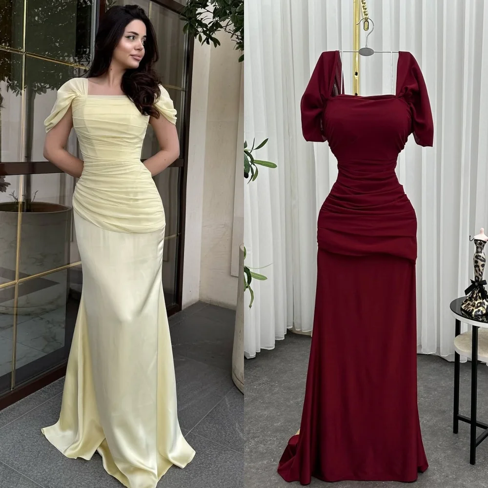Customized Matching Sizes Available Jersey Pleat Straight Square Neck Long Dresses Bespoke Occasion Dresses Exquisite Elegant
Customized Matching Sizes Available Jersey Pleat Straight Square Neck Long Dresses Bespoke Occasion Dresses Exquisite Elegant