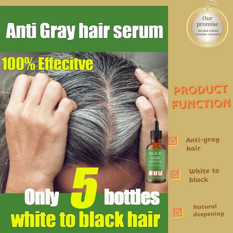 Anti Gray white Hair Serum Remedy treatment White to black repairs natural color Darkening Products
Anti Gray white Hair Serum Remedy treatment White to black repairs natural color Darkening Products