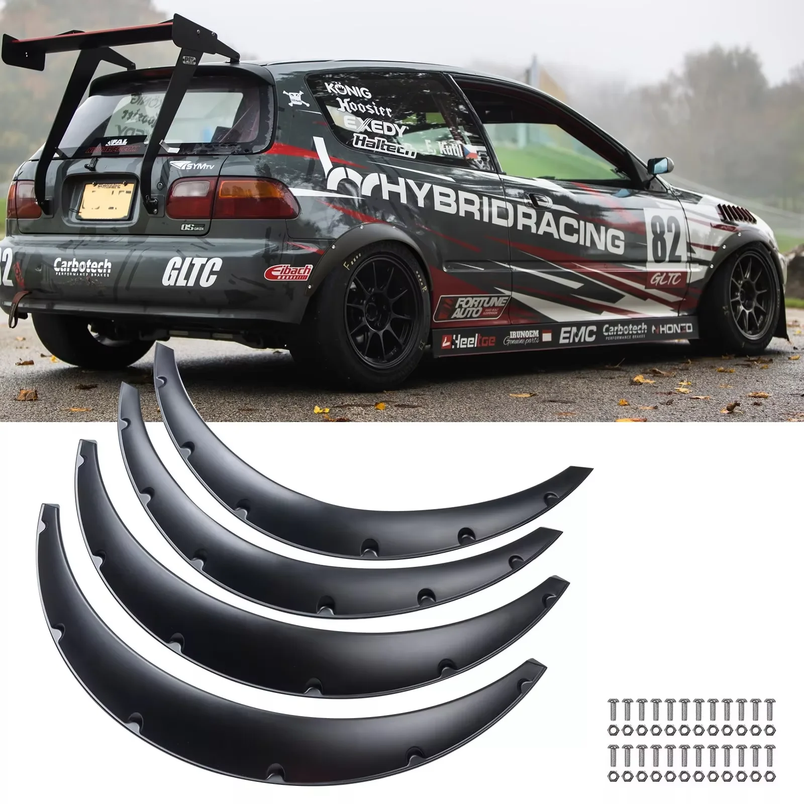 For Honda Civic EG Hatch 4X 3.2" Fender Flares Wheel Arches Extra Wide Body Kit
For Honda Civic EG Hatch 4X 3.2" Fender Flares Wheel Arches Extra Wide Body Kit