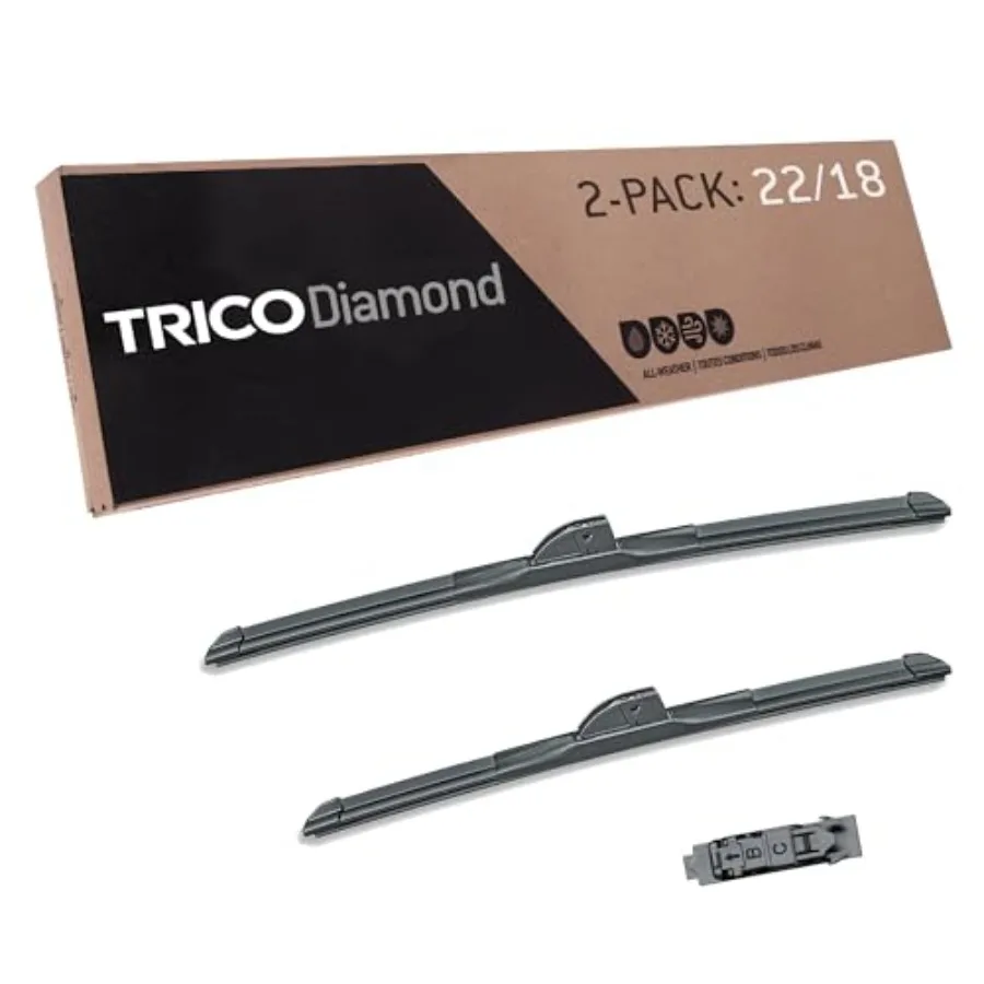 Diamond 22" + 18" Super Premium Automotive Replacement Windshield Wiper Blades Set of 2,Passenger and Driver Side All-Weather B
Diamond 22" + 18" Super Premium Automotive Replacement Windshield Wiper Blades Set of 2,Passenger and Driver Side All-Weather B