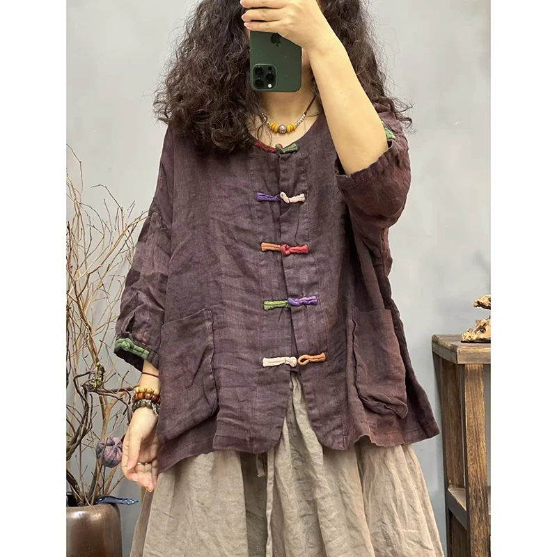 New Arrival Summer Women Loose O-neck Three Quarter Sleeve Blouse Casual Good Quality Cotton Linen Single Breasted Shirts T445
New Arrival Summer Women Loose O-neck Three Quarter Sleeve Blouse Casual Good Quality Cotton Linen Single Breasted Shirts T445