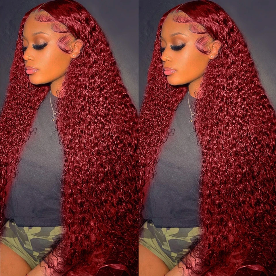 99j Burgundy 13x6 Hd Lace Water Wave Frontal Wigs Human Hair RemyRed Colored Brazilian Wigs On Sale 36 Inch Deep Wave Wig
99j Burgundy 13x6 Hd Lace Water Wave Frontal Wigs Human Hair RemyRed Colored Brazilian Wigs On Sale 36 Inch Deep Wave Wig