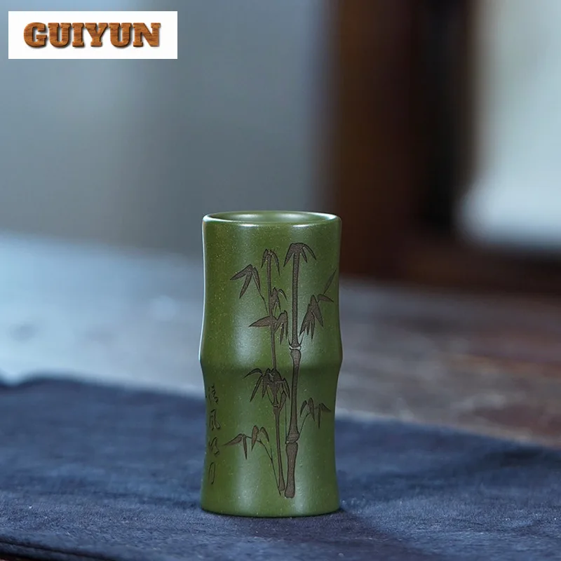 60ml Yixing Purple Clay Bamboo Knot Teacup Handmade Tea Bowl Single Cups Tea-tasting Smelling Cup Jianzhan Master Cups Cafes Cha
60ml Yixing Purple Clay Bamboo Knot Teacup Handmade Tea Bowl Single Cups Tea-tasting Smelling Cup Jianzhan Master Cups Cafes Cha