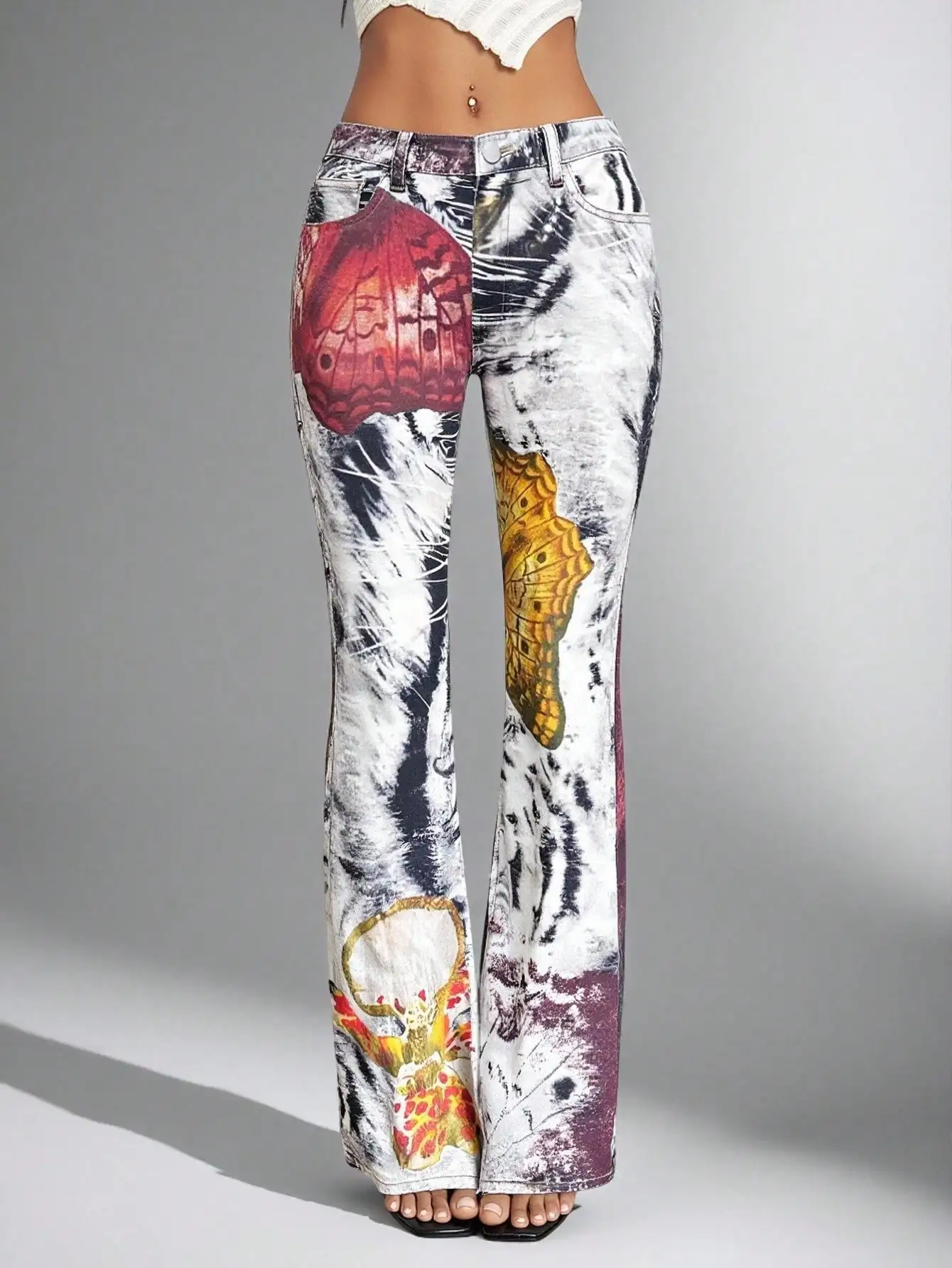 Джинсы-клеш с принтом бабочек в стиле Y2K для женщин, повседневный уличный стиль
Джинсы-клеш с принтом бабочек в стиле Y2K для женщин, повседневный уличный стиль