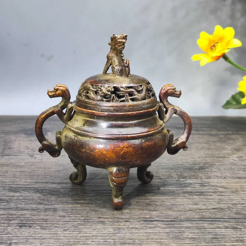 Lion two dragons playing with a pearl , animal ear green incense burner, office and street stall decorative it
Lion two dragons playing with a pearl , animal ear green incense burner, office and street stall decorative it