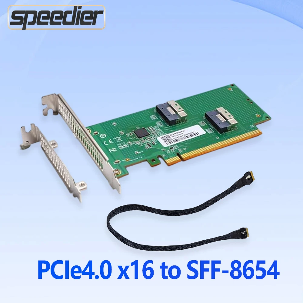 PCIe 4.0 X16 8x To SlimSAS SFF 8654 8i Half-Height Adapter Riser Discrete Graphics Card U.2 Extension Adapter Baseplate Cable
PCIe 4.0 X16 8x To SlimSAS SFF 8654 8i Half-Height Adapter Riser Discrete Graphics Card U.2 Extension Adapter Baseplate Cable