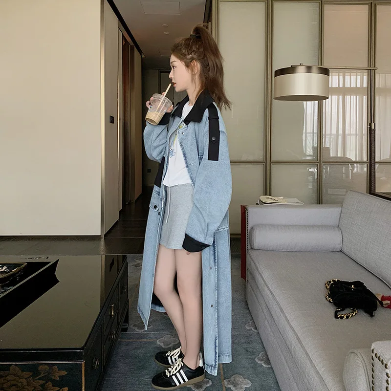 SuperAen Denim Trench Coat for Women Spring and Autumn 2023 New Korean Loose Casual Coat
SuperAen Denim Trench Coat for Women Spring and Autumn 2023 New Korean Loose Casual Coat