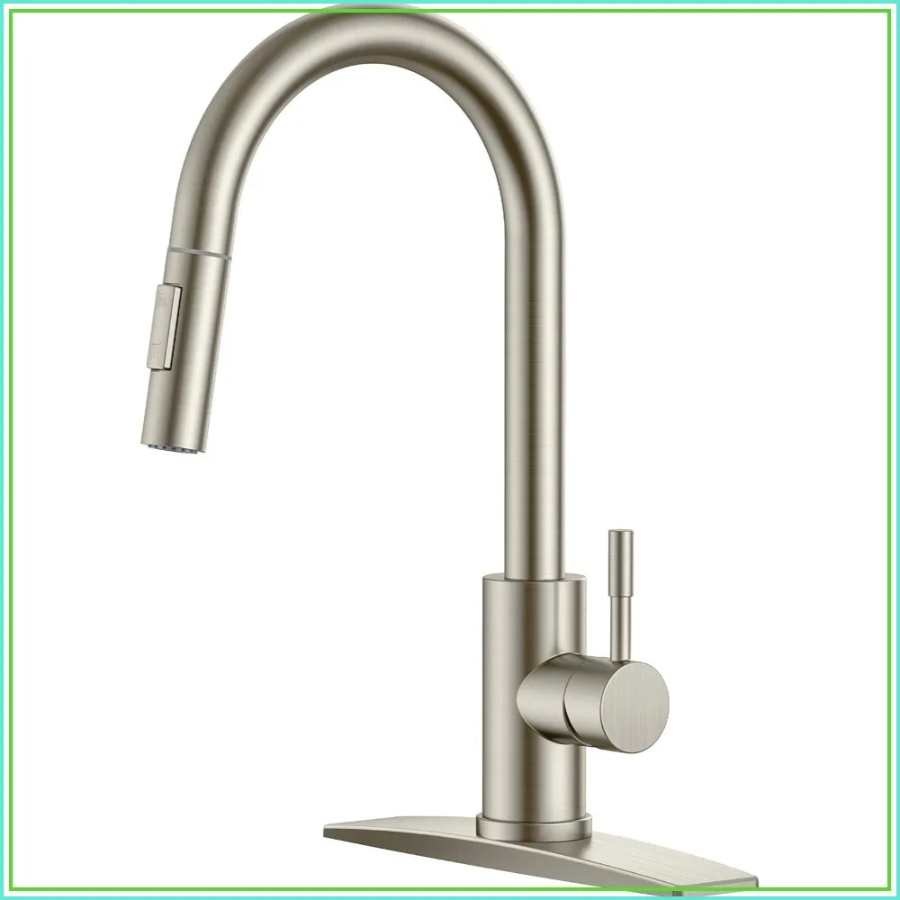 High Arc Pull Down Kitchen Faucet, Brushed Nickel Stainless Steel, Fit for 1 or 3 Hole Sink, Pot Filler Bar Farmhouse Laundry RV
High Arc Pull Down Kitchen Faucet, Brushed Nickel Stainless Steel, Fit for 1 or 3 Hole Sink, Pot Filler Bar Farmhouse Laundry RV